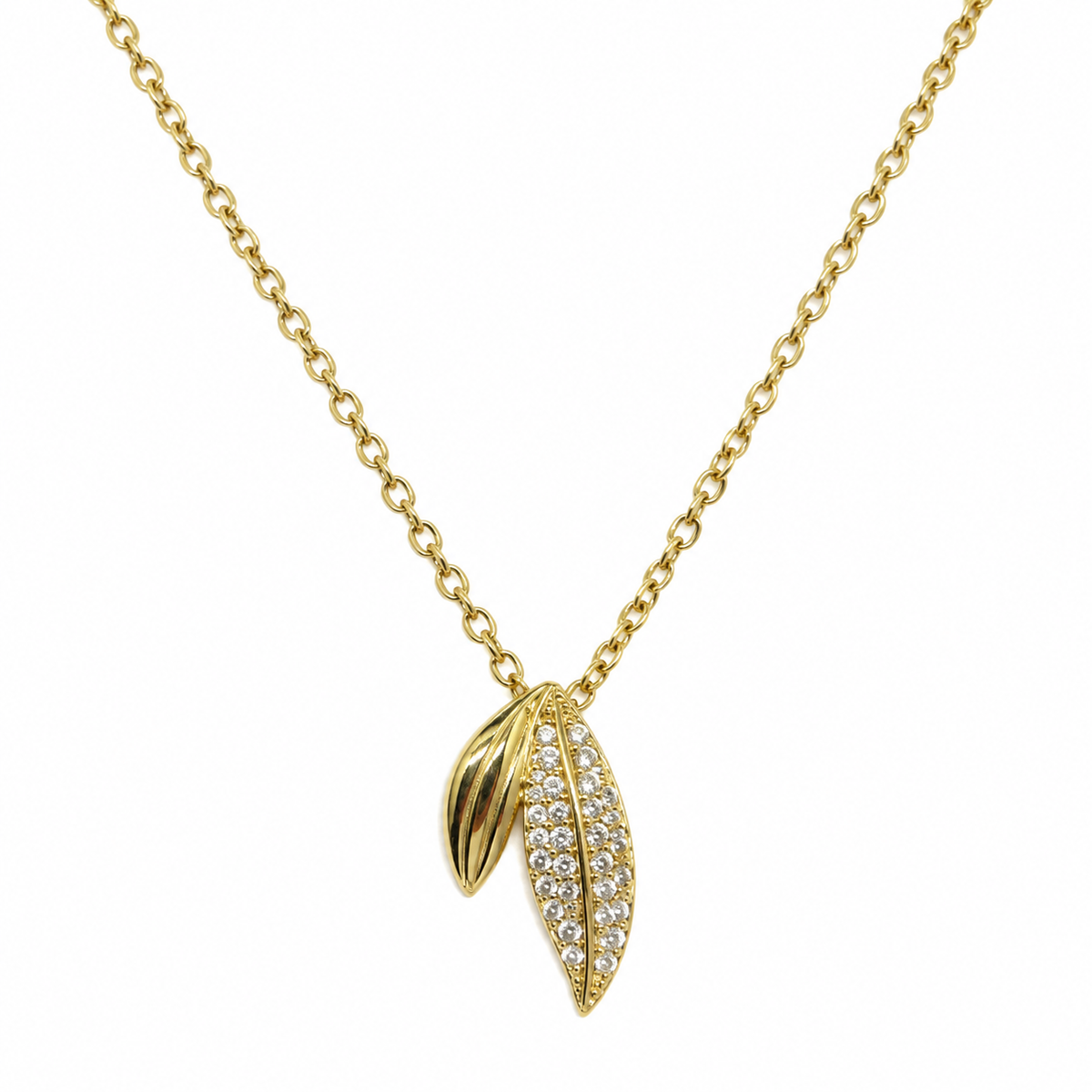Ivy Leaf CZ Pendant Necklace