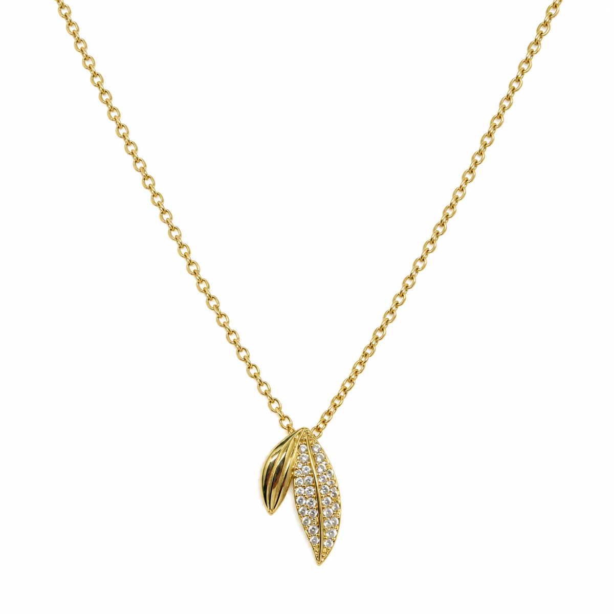 Ivy Leaf CZ Pendant Necklace