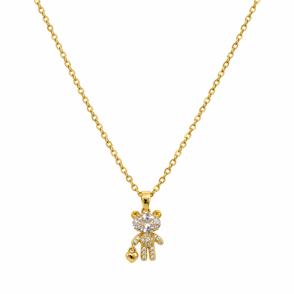 Mia Teddy Bear CZ Pendant Necklace