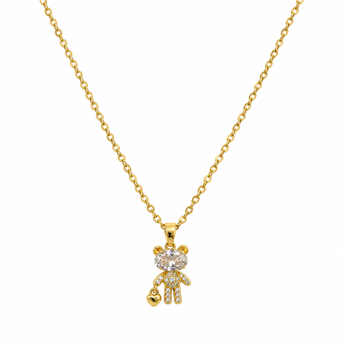 Mia Teddy Bear CZ Pendant Necklace