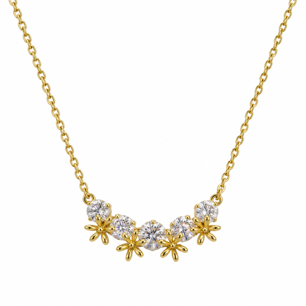 Elara Floral CZ Statement Necklace
