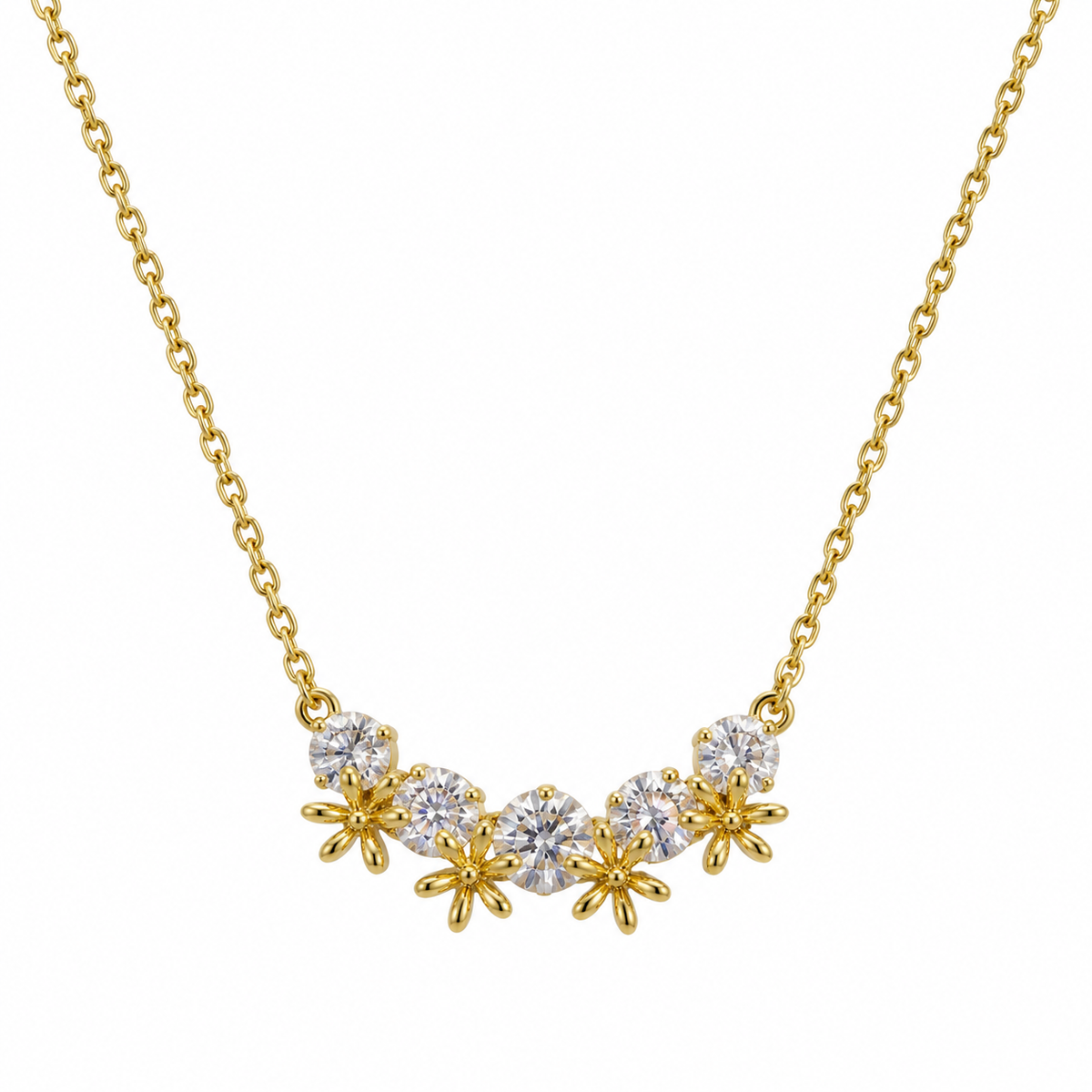 Elara Floral CZ Statement Necklace