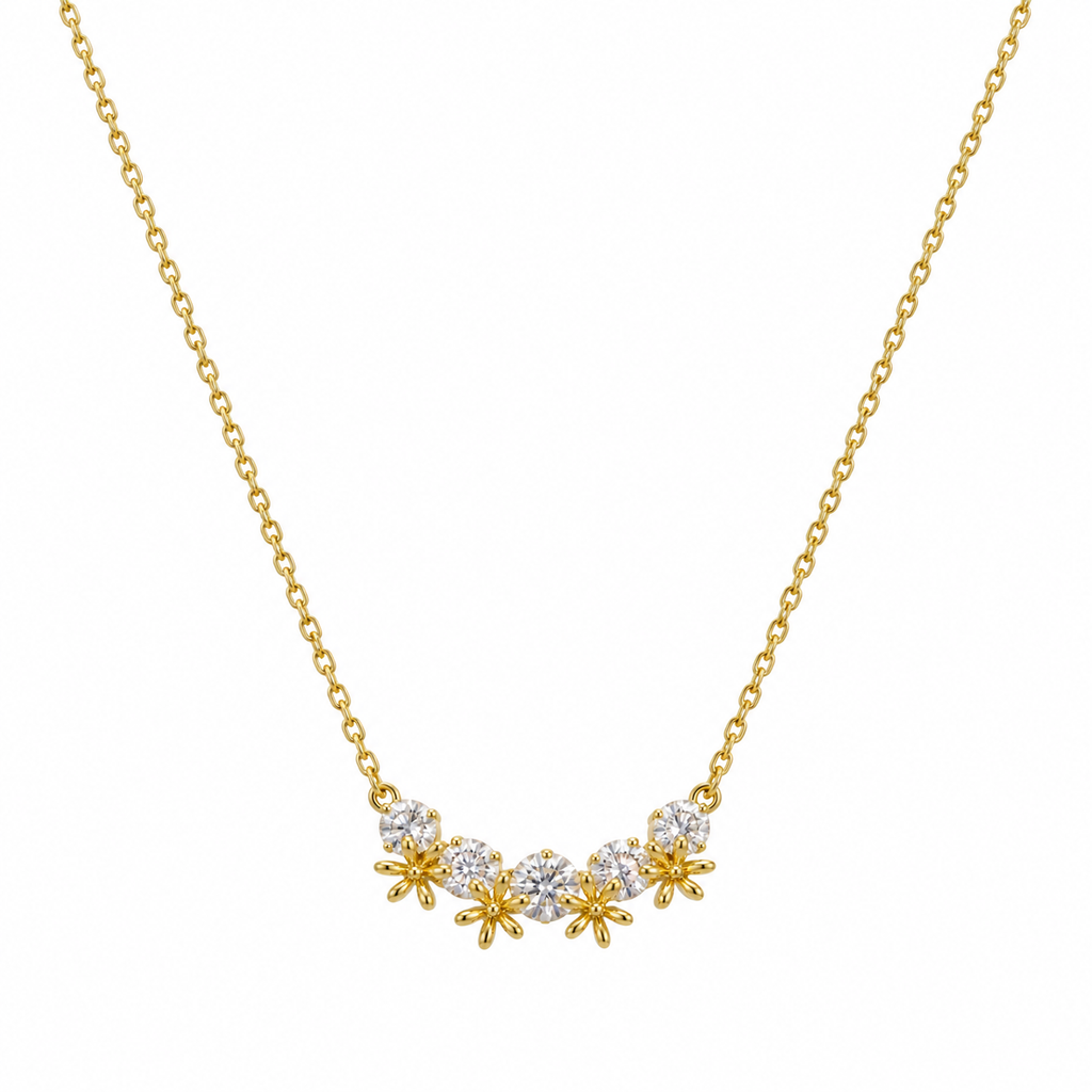 Elara Floral CZ Statement Necklace