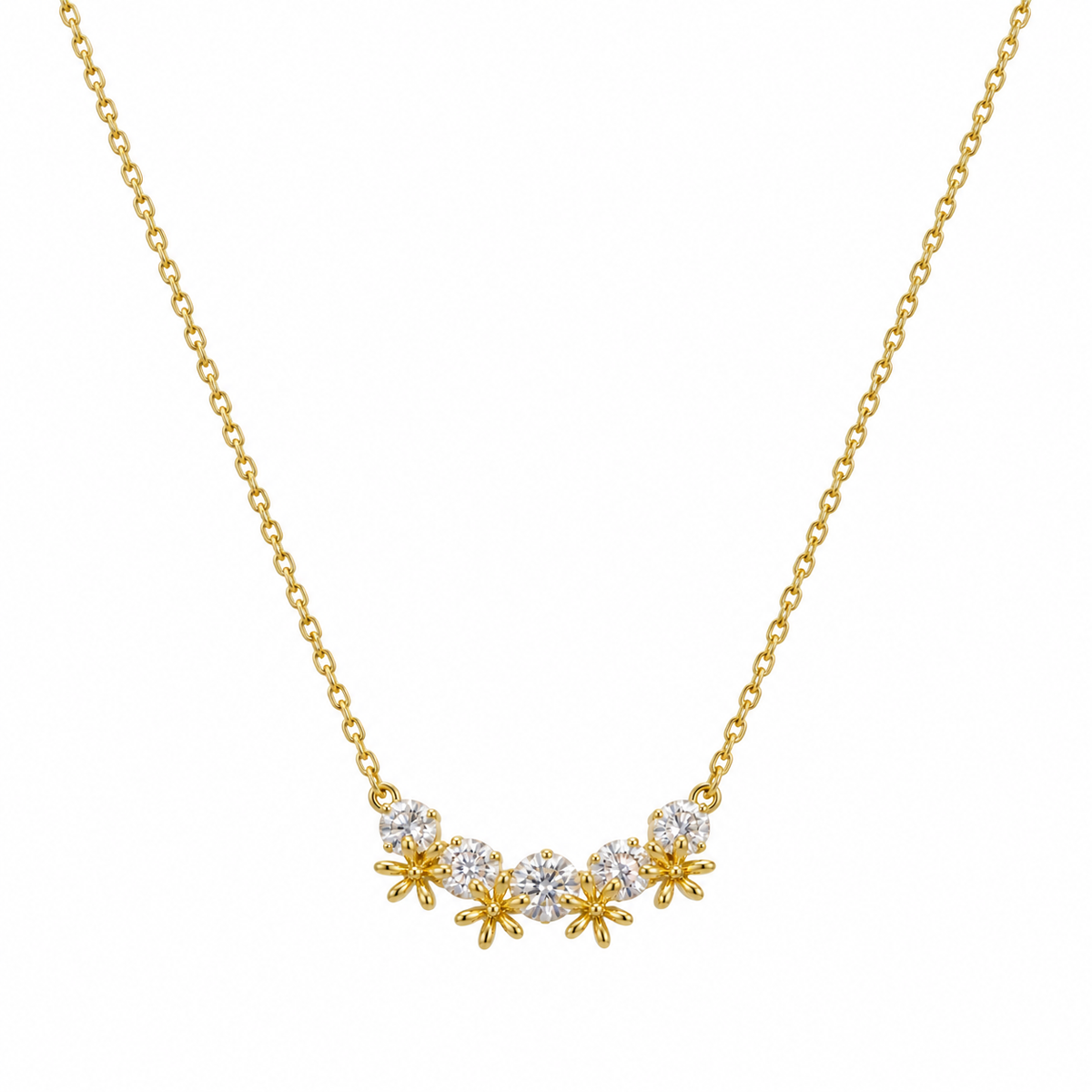 Elara Floral CZ Statement Necklace