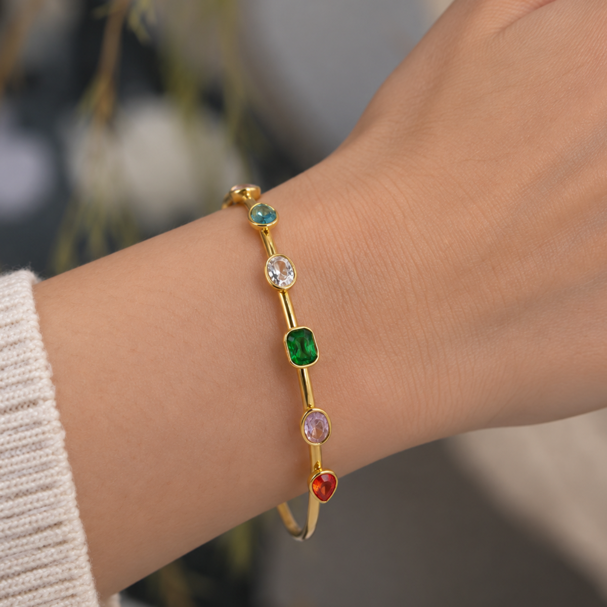 Sofia Multicolor Gemstone Bangle