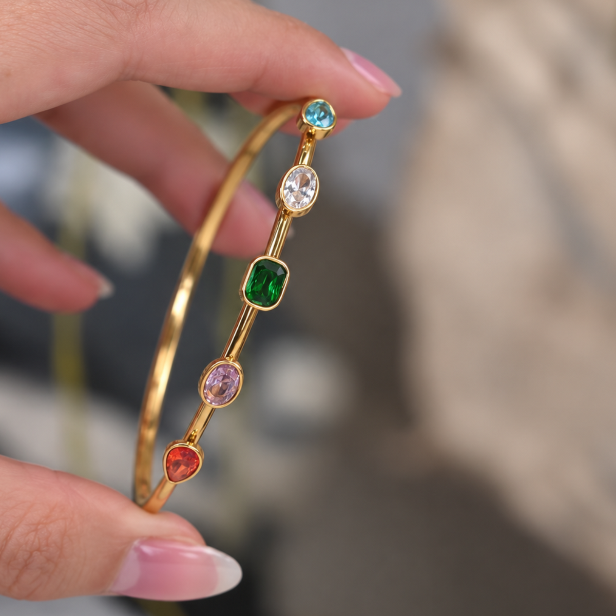 Sofia Multicolor Gemstone Bangle