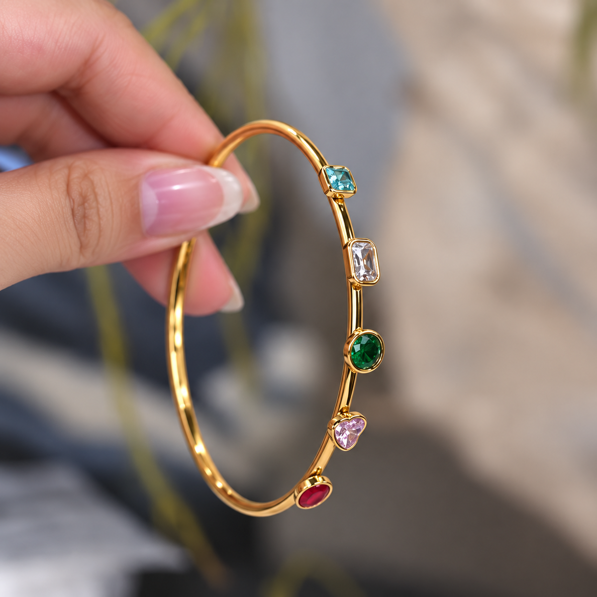 Maya Multicolor CZ Bangle