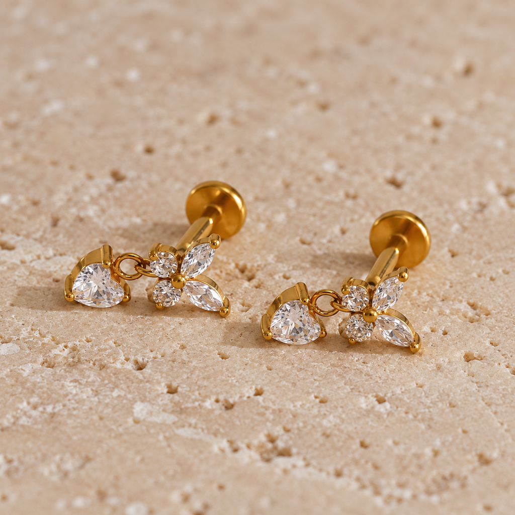 Avni CZ Butterfly Charm Piercing