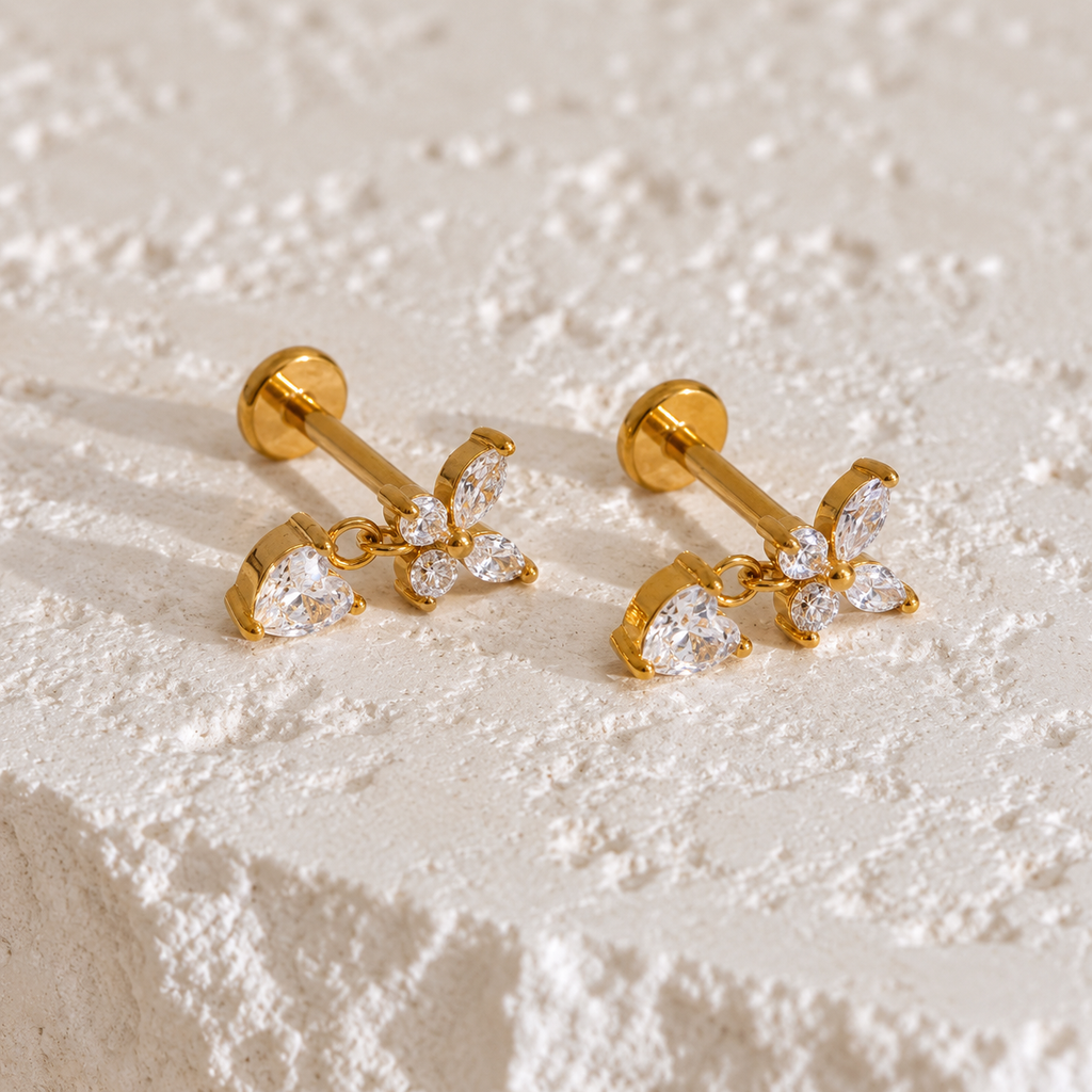 Avni CZ Butterfly Charm Piercing
