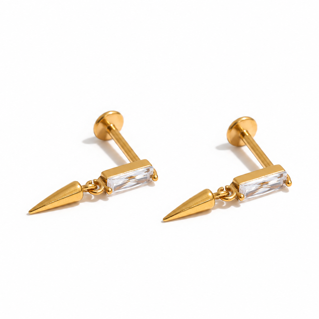 Anika CZ Geometric Dangle Ear Piercing