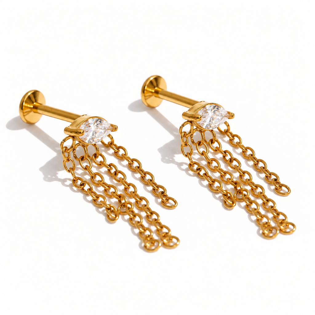 Zoya CZ Multi Chain Ear Piercing