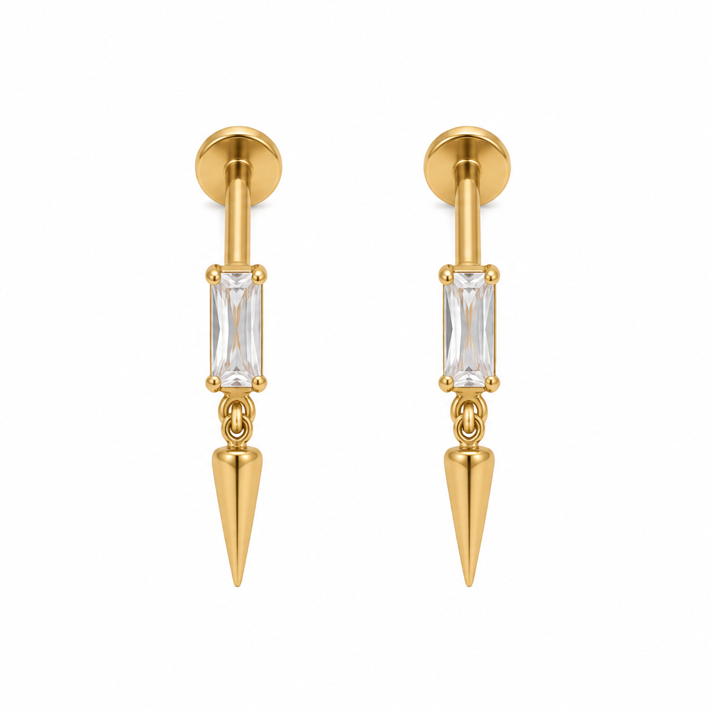 Anika CZ Geometric Dangle Ear Piercing