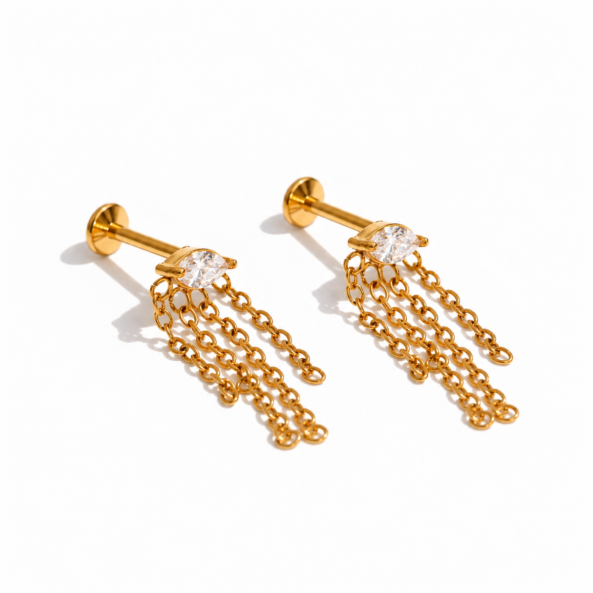 Zoya CZ Multi Chain Ear Piercing