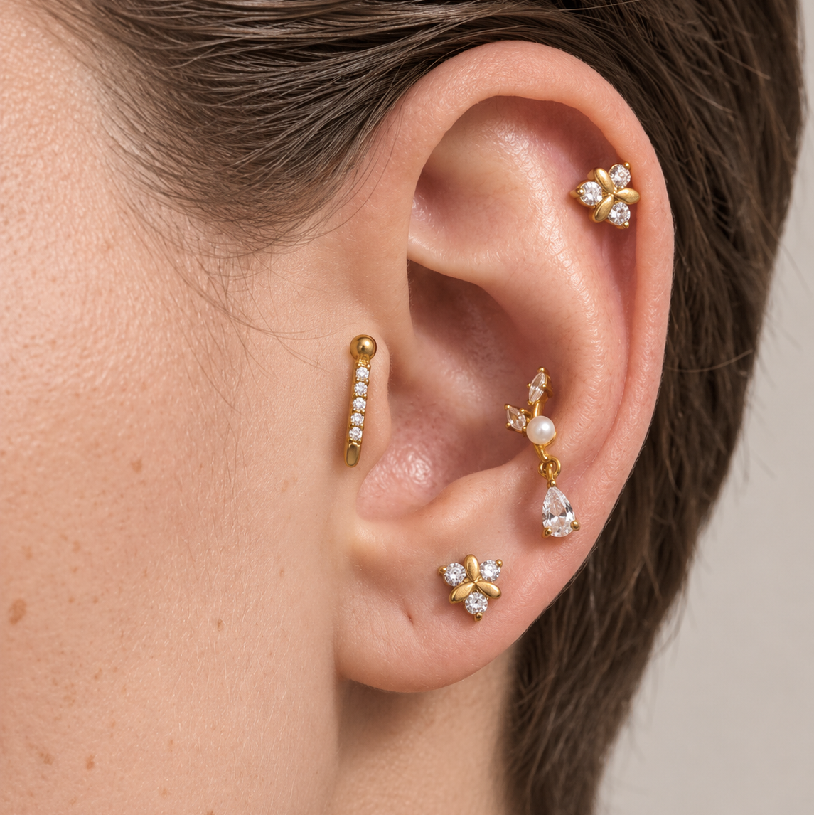 Myra CZ Dagger Bar Ear Piercing
