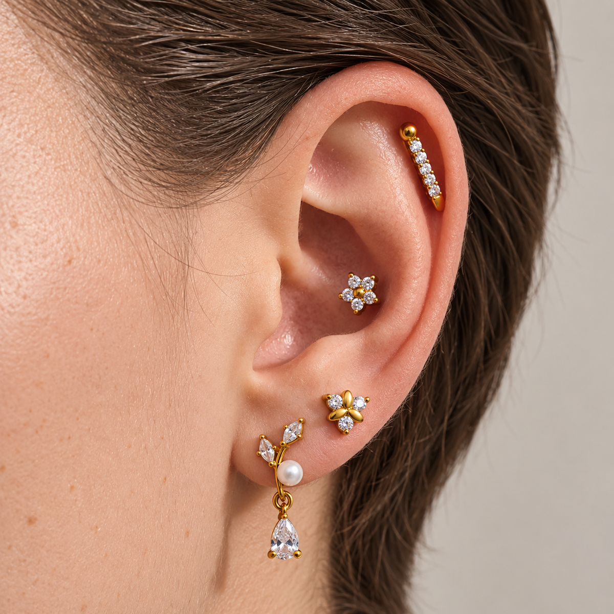 Myra CZ Dagger Bar Ear Piercing