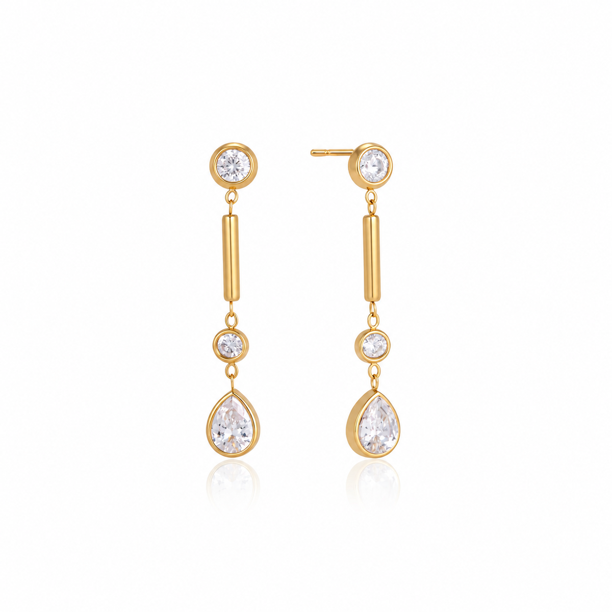 Elena Gold Teardrop CZ Earrings