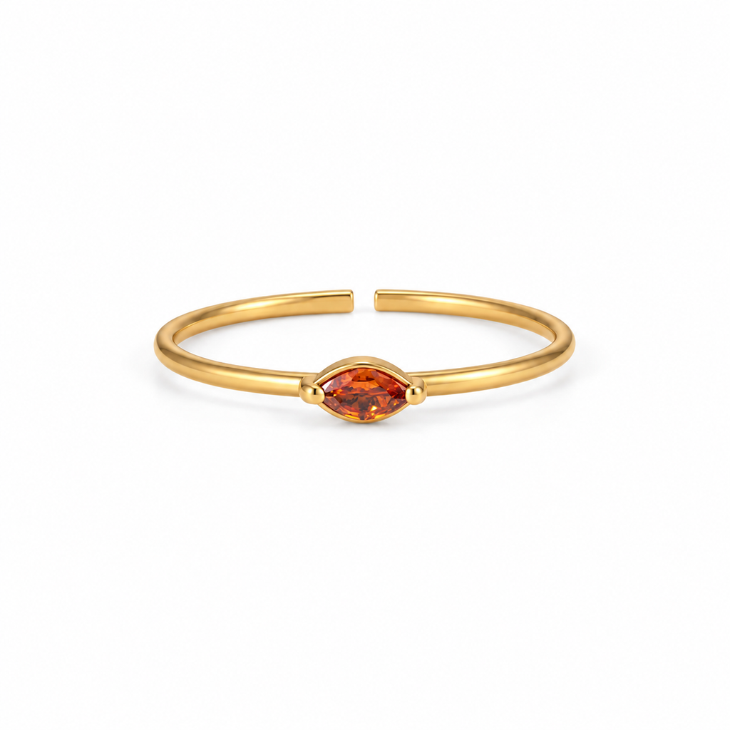 Aanya Golden Orange Gemstone Adjustable Ring