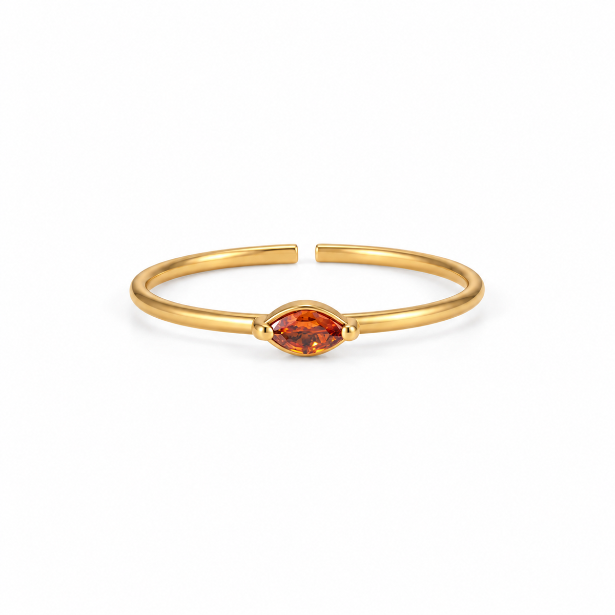 Aanya Golden Orange Gemstone Adjustable Ring