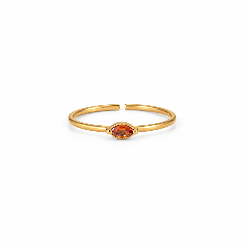 Aanya Golden Orange Gemstone Adjustable Ring