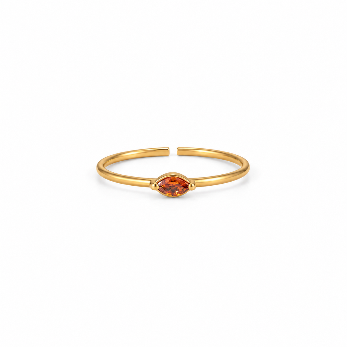 Aanya Golden Orange Gemstone Adjustable Ring