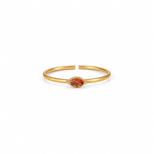 Aanya Golden Orange Gemstone Adjustable Ring