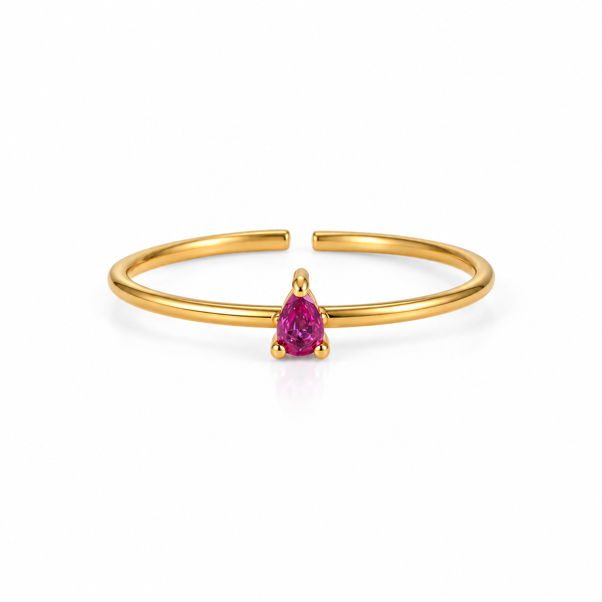Anaya Pink Teardrop Gemstone Adjustable Ring