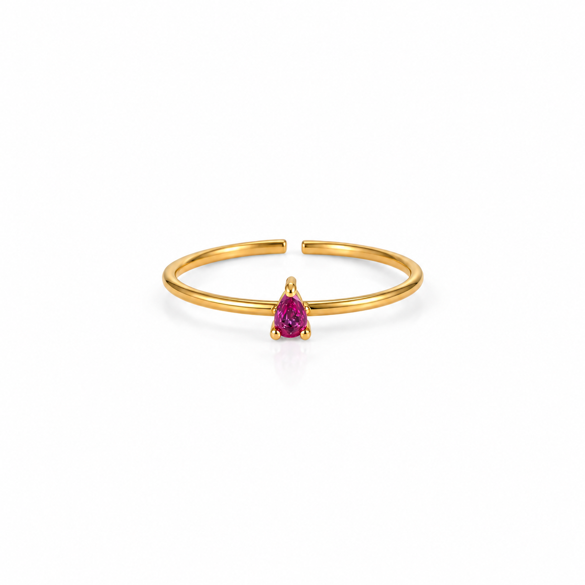 Anaya Pink Teardrop Gemstone Adjustable Ring