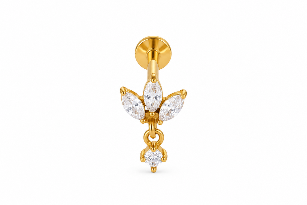 Meera CZ Flower Dangle Piercing