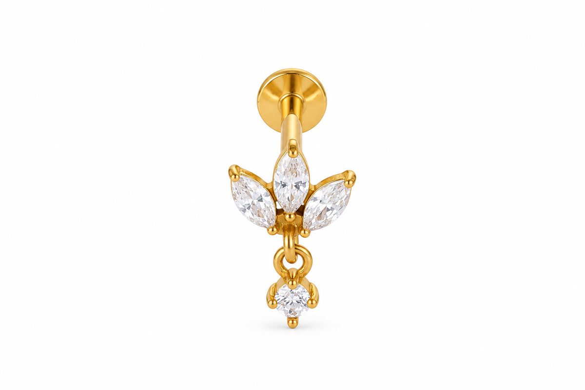 Meera CZ Flower Dangle Piercing