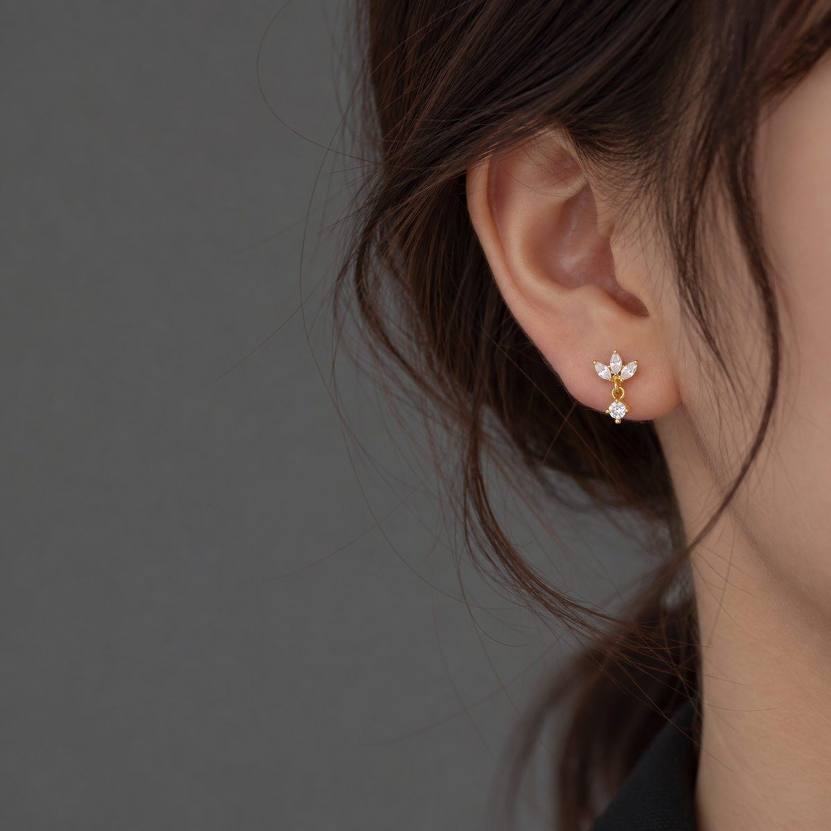 Meera CZ Flower Dangle Piercing