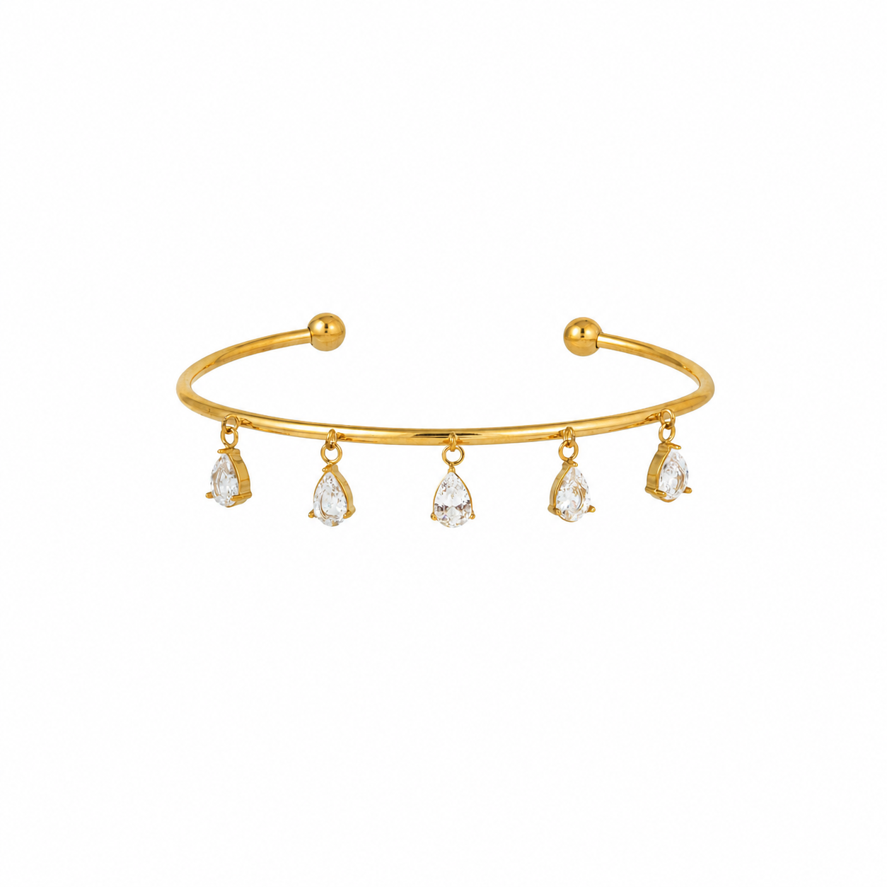 Ovelia Gold Teardrop Charms Bracelet