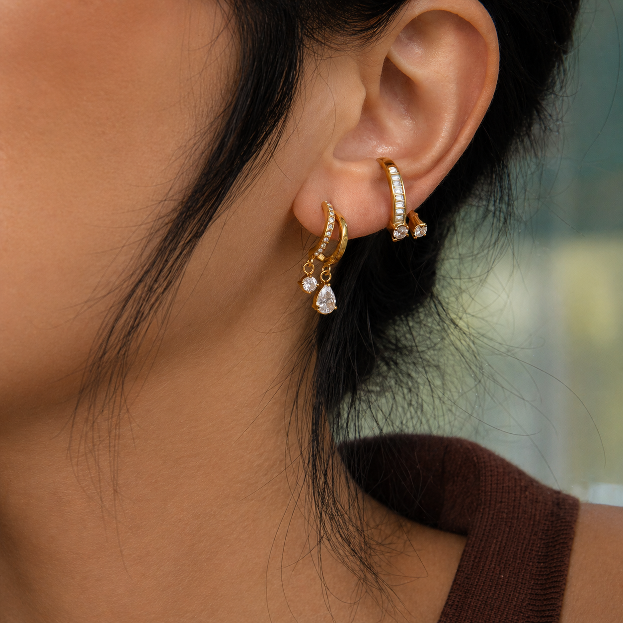 Calla Gold Ear Cuff Earrings