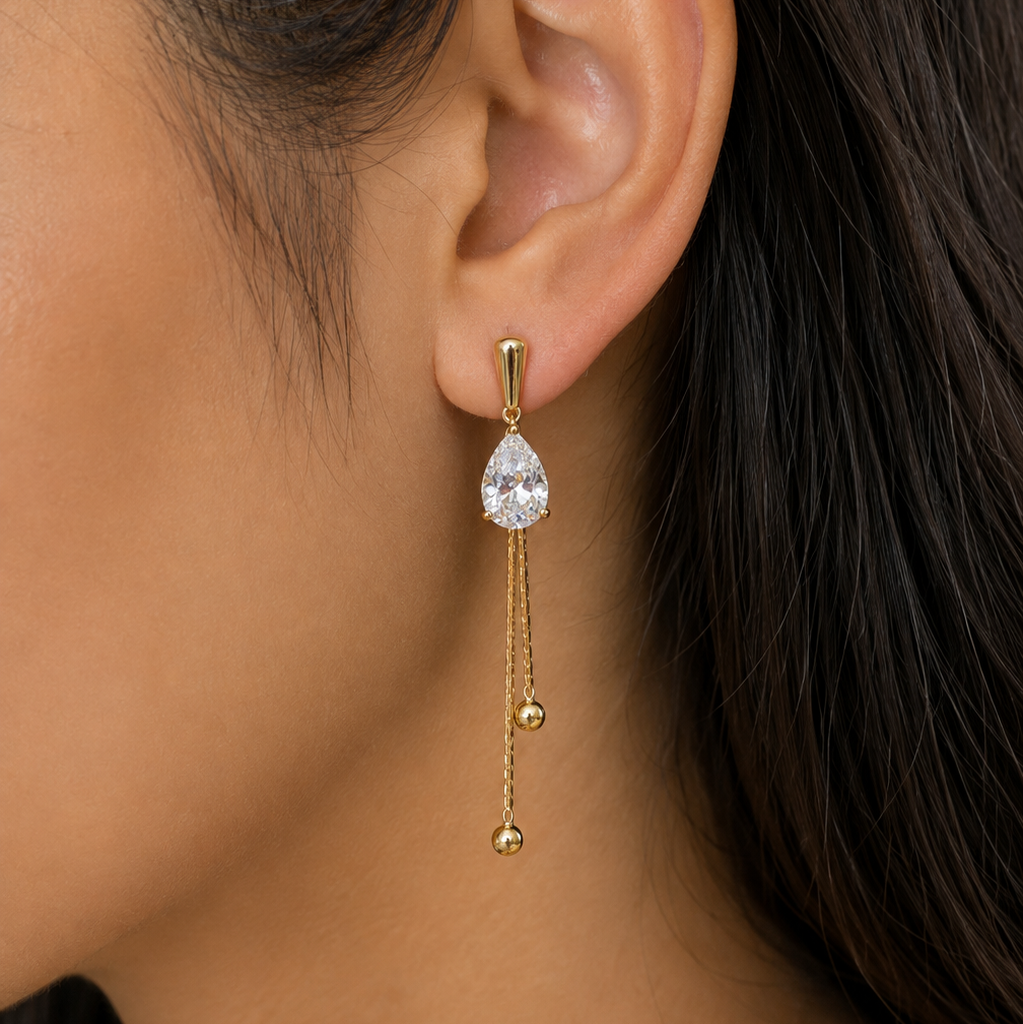 Kiara Teardrop Chain Dangle Earrings