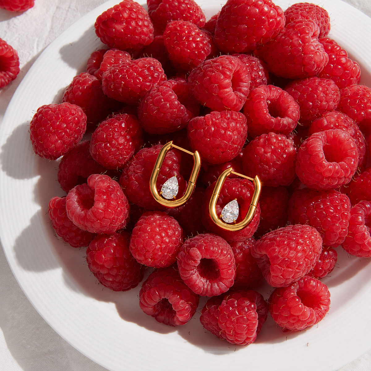 Ava Gold Teardrop CZ Hoop Earrings
