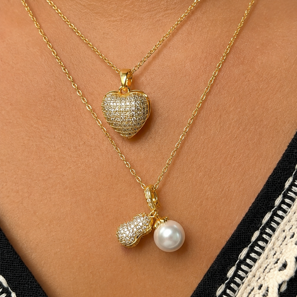 Ariana Pearl Peanut Charm Necklace