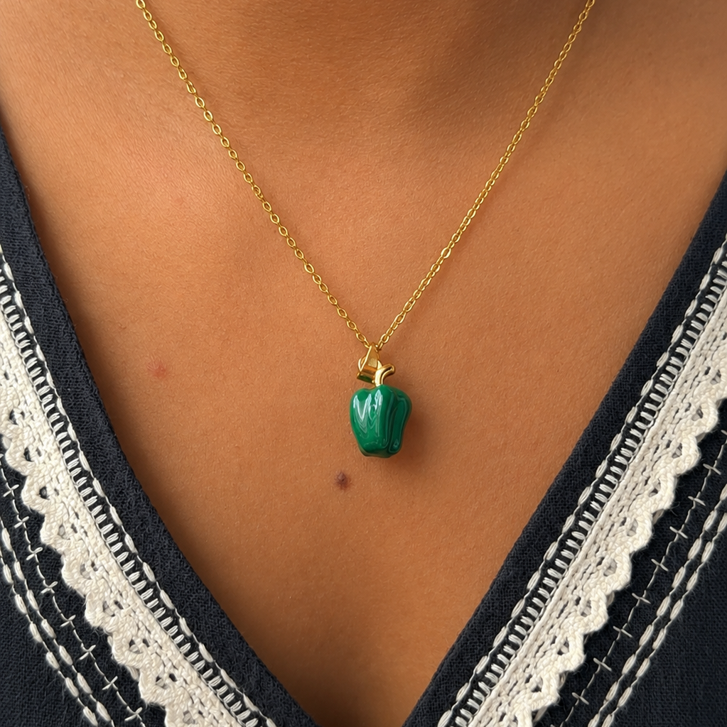 Olivia Green Bell Pepper Pendant Necklace