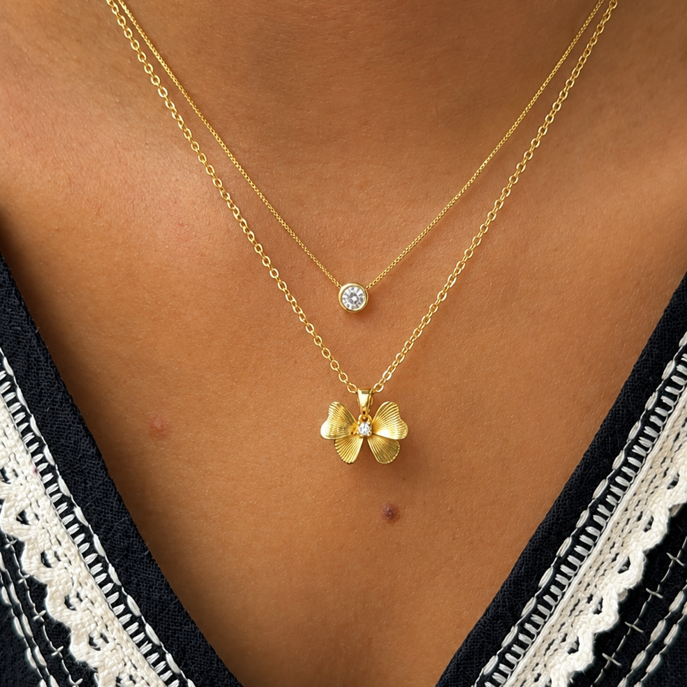 Elena Double Layer CZ Necklace