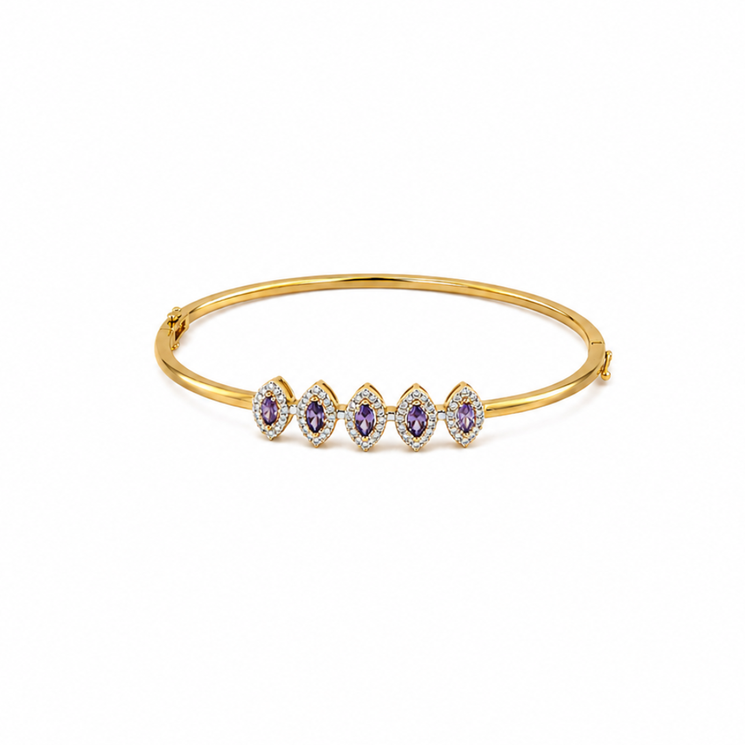 Selvara Marquise Gold Bangle Bracelet