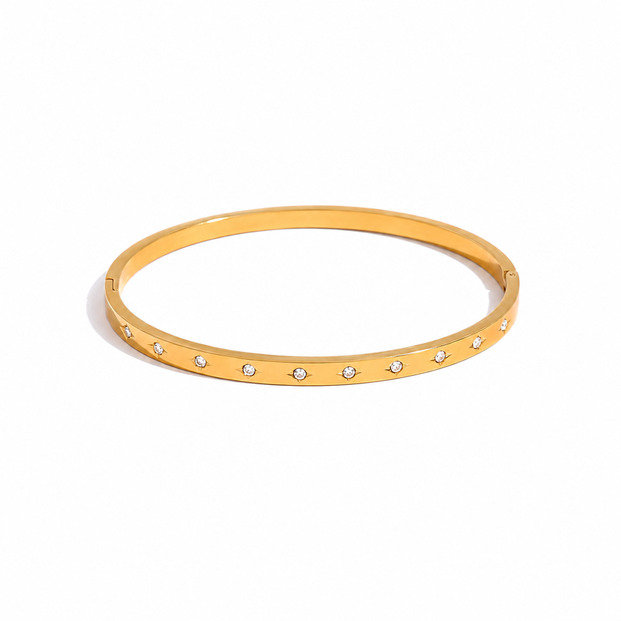 Sumi Slim Gold Bracelet with CZ Stones