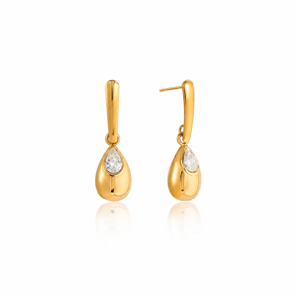 Ismera Gold Teardrop Dangle Earrings