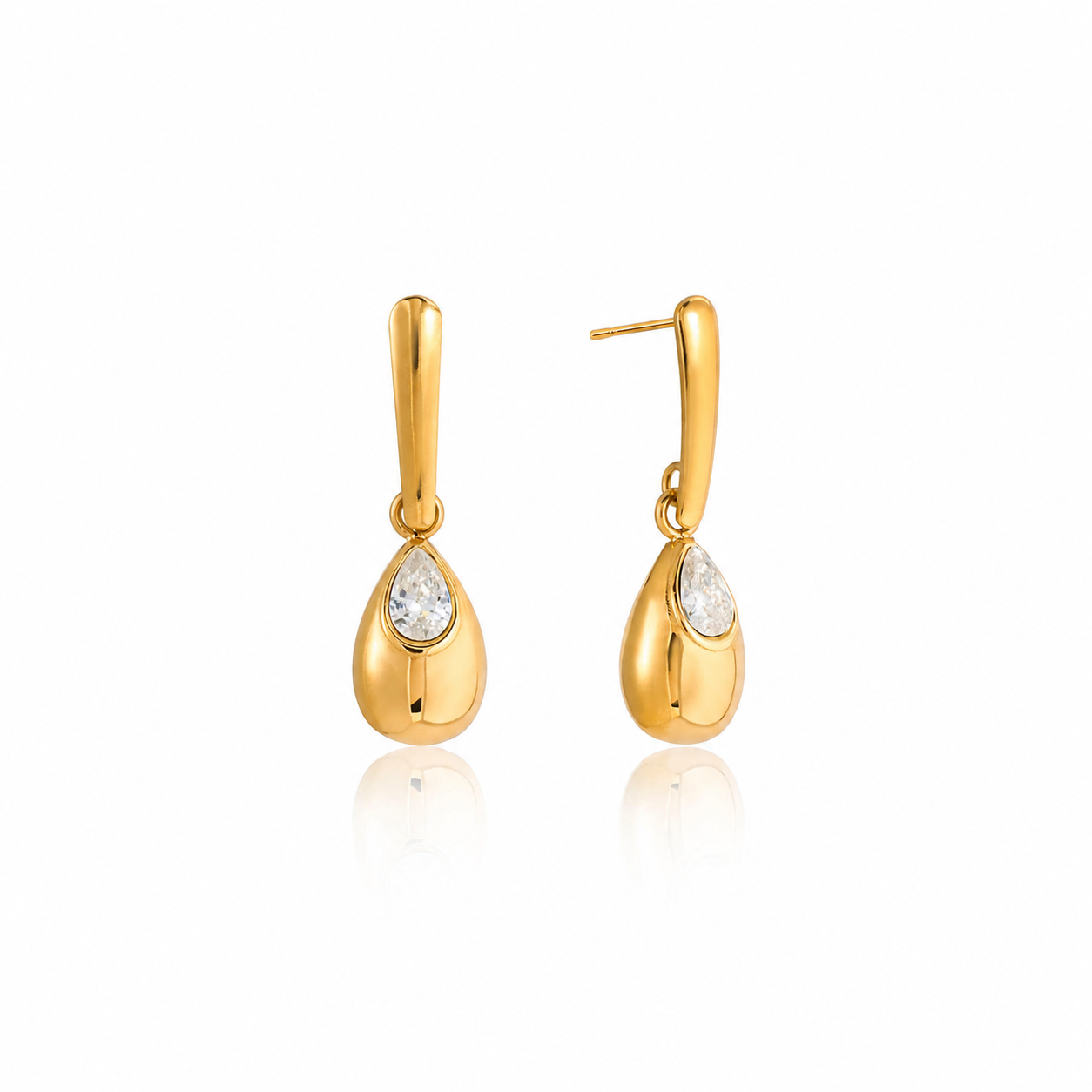 Ismera Gold Teardrop Dangle Earrings