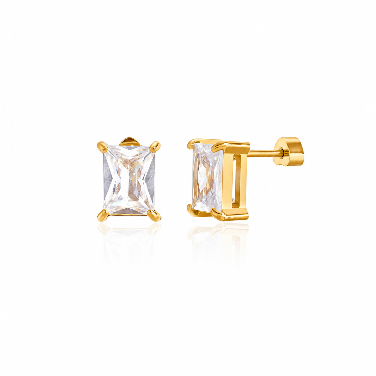 Elenys Gold CZ Stud Earrings