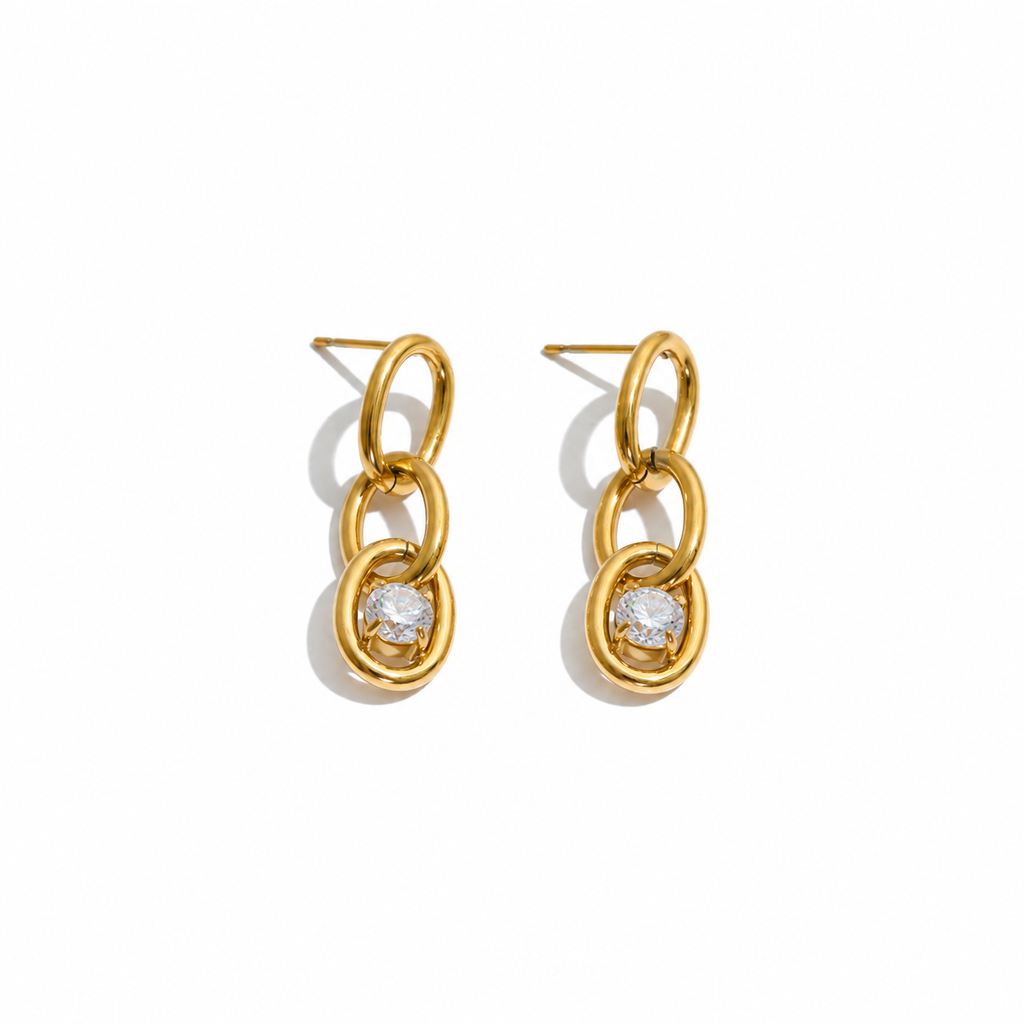 Luna Interlocking CZ Drop Earrings