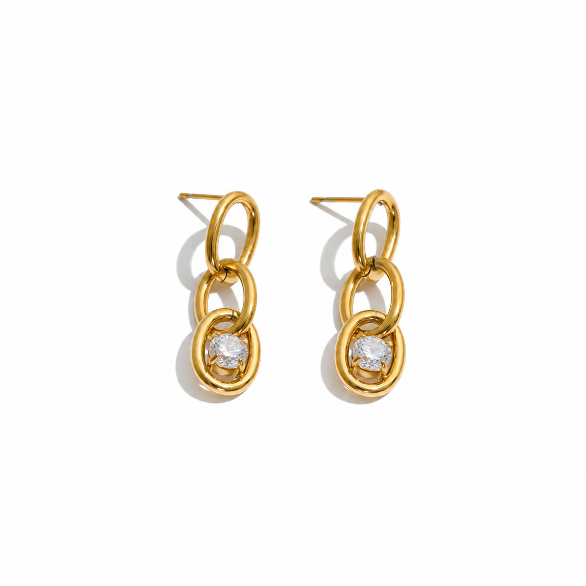 Luna Interlocking CZ Drop Earrings