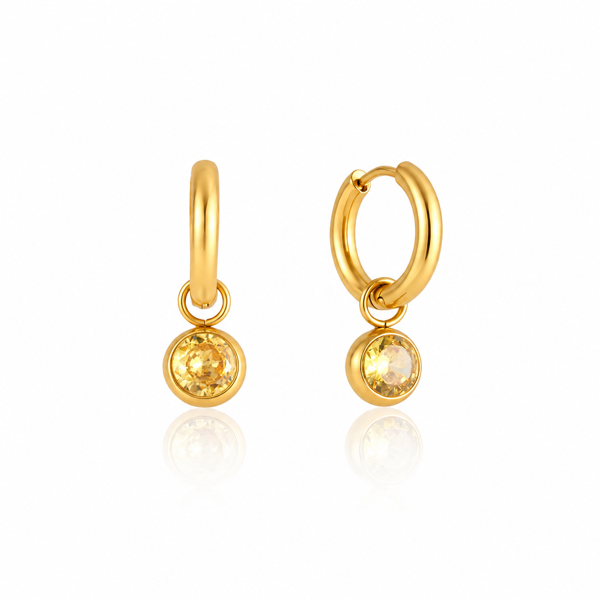 Amelia CZ Drop Hoop Earrings