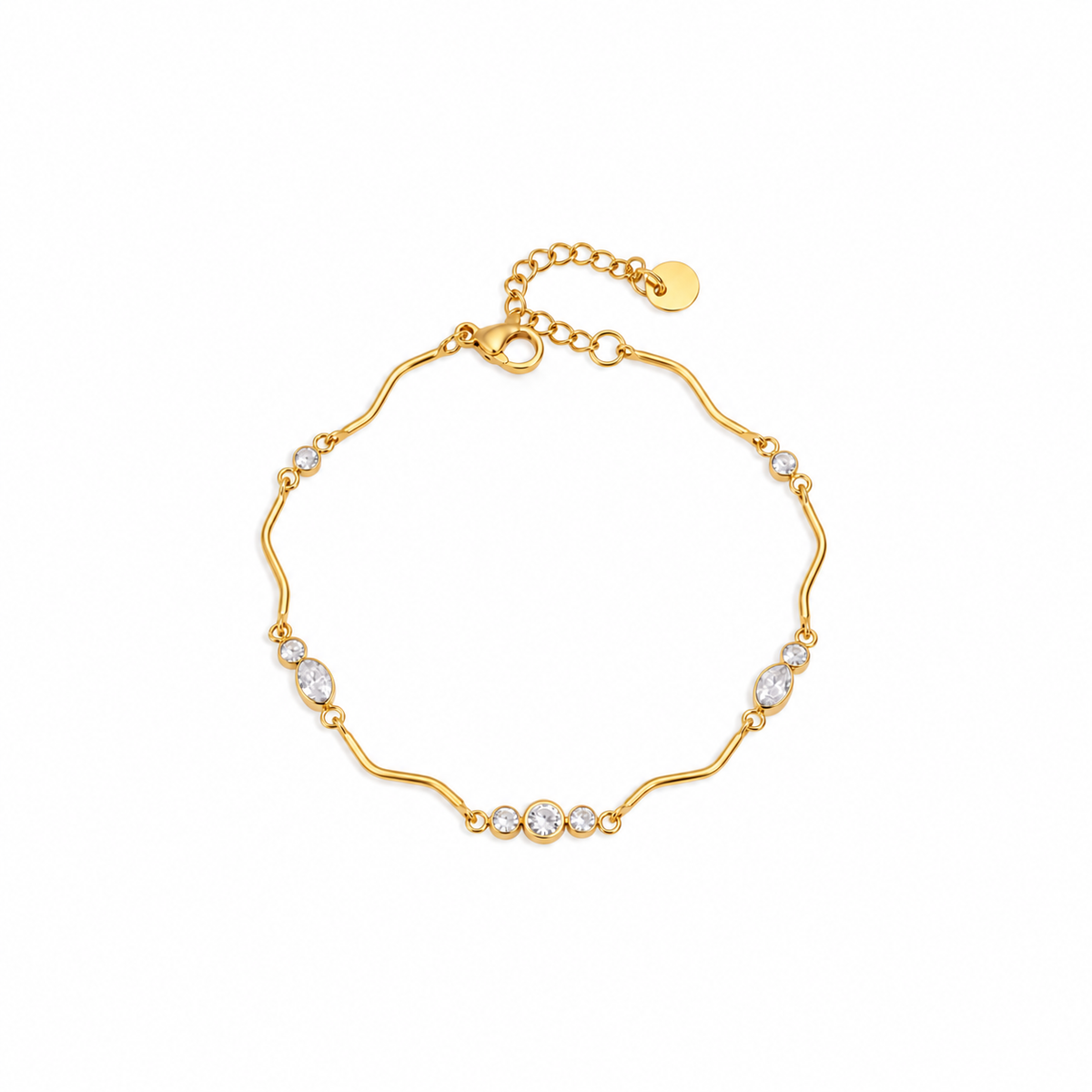 Ivy 18K PVD Gold Plated Delicate CZ Gemstone Bracelet