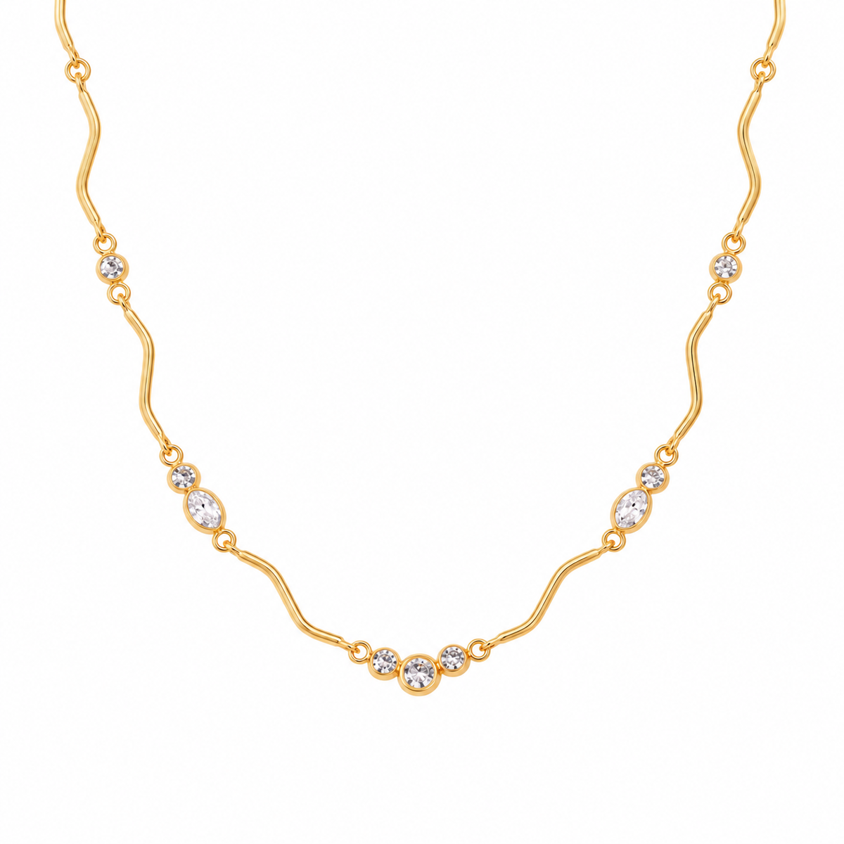 Elara 18K PVD Gold Plated Delicate CZ Gemstone Necklace