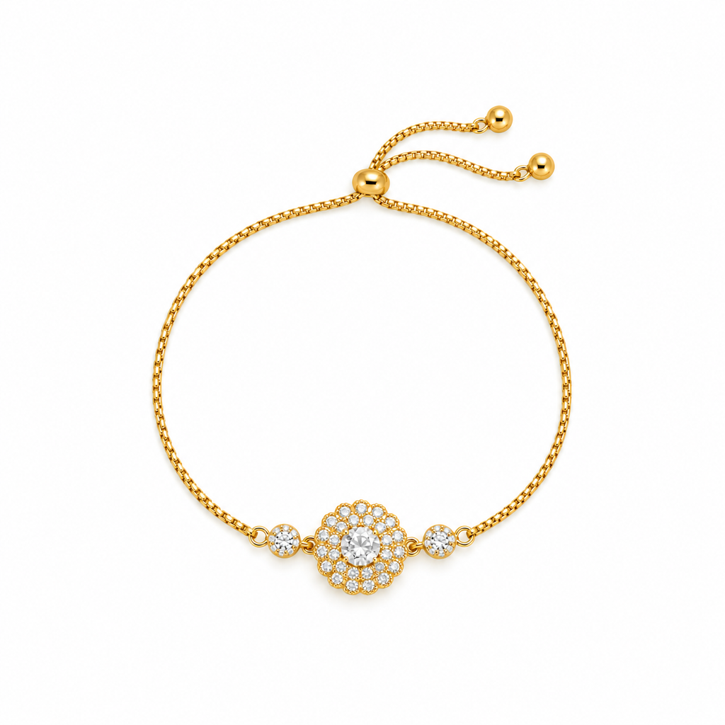 Isabella Sparkling CZ Gold Gemstone Bracelet