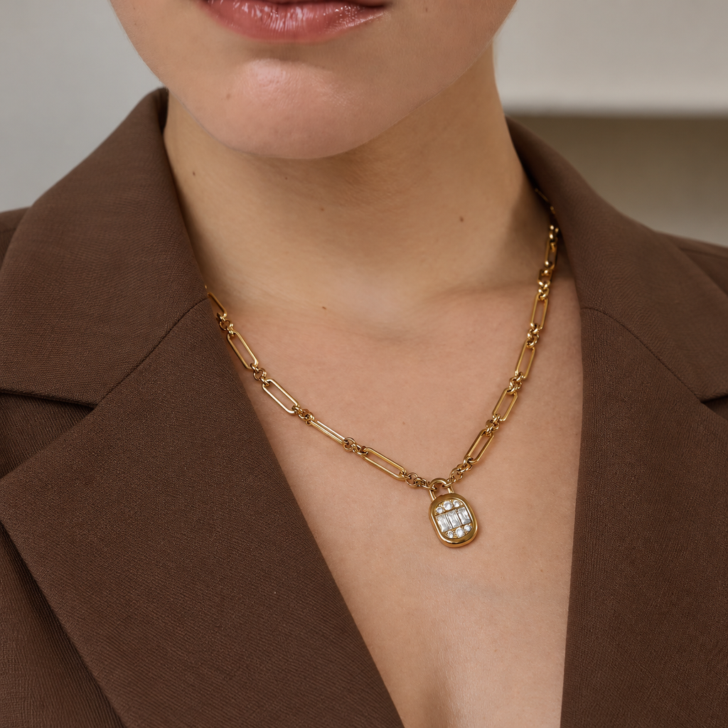 Isabella 18K PVD Gold Paperclip Chain Necklace