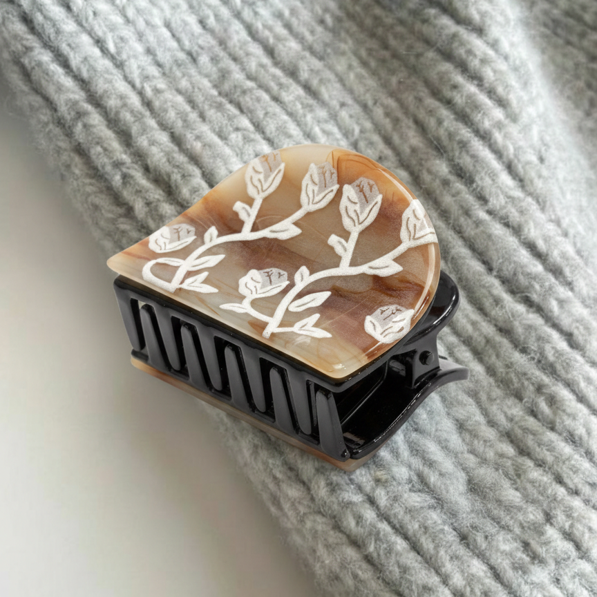 Omiya Floral Claw Clip